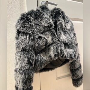 AKIRA Plush Black and Gray Teddy Jacket